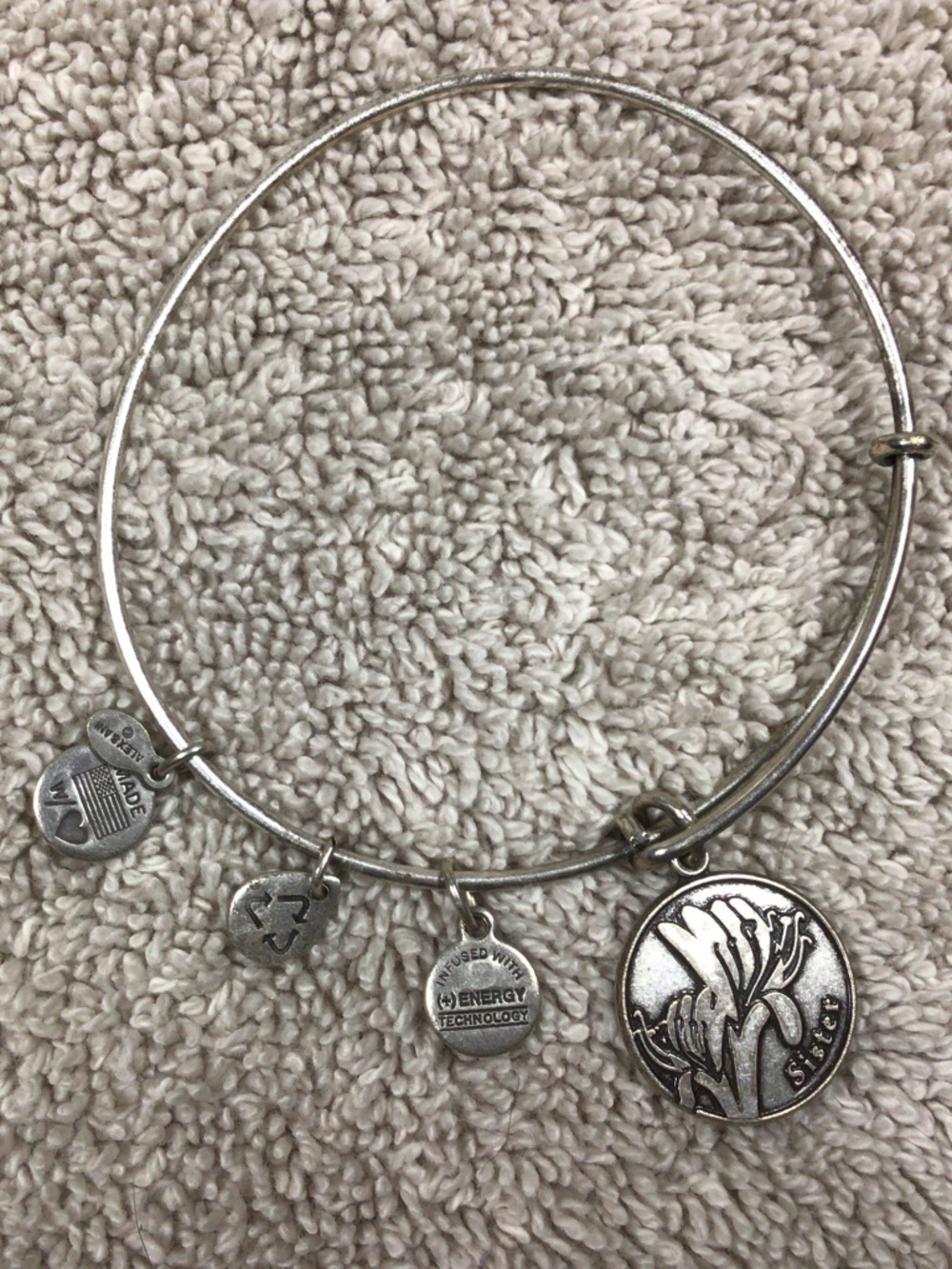Alex and Ani Sister Lily Charm Bangle Bracelet